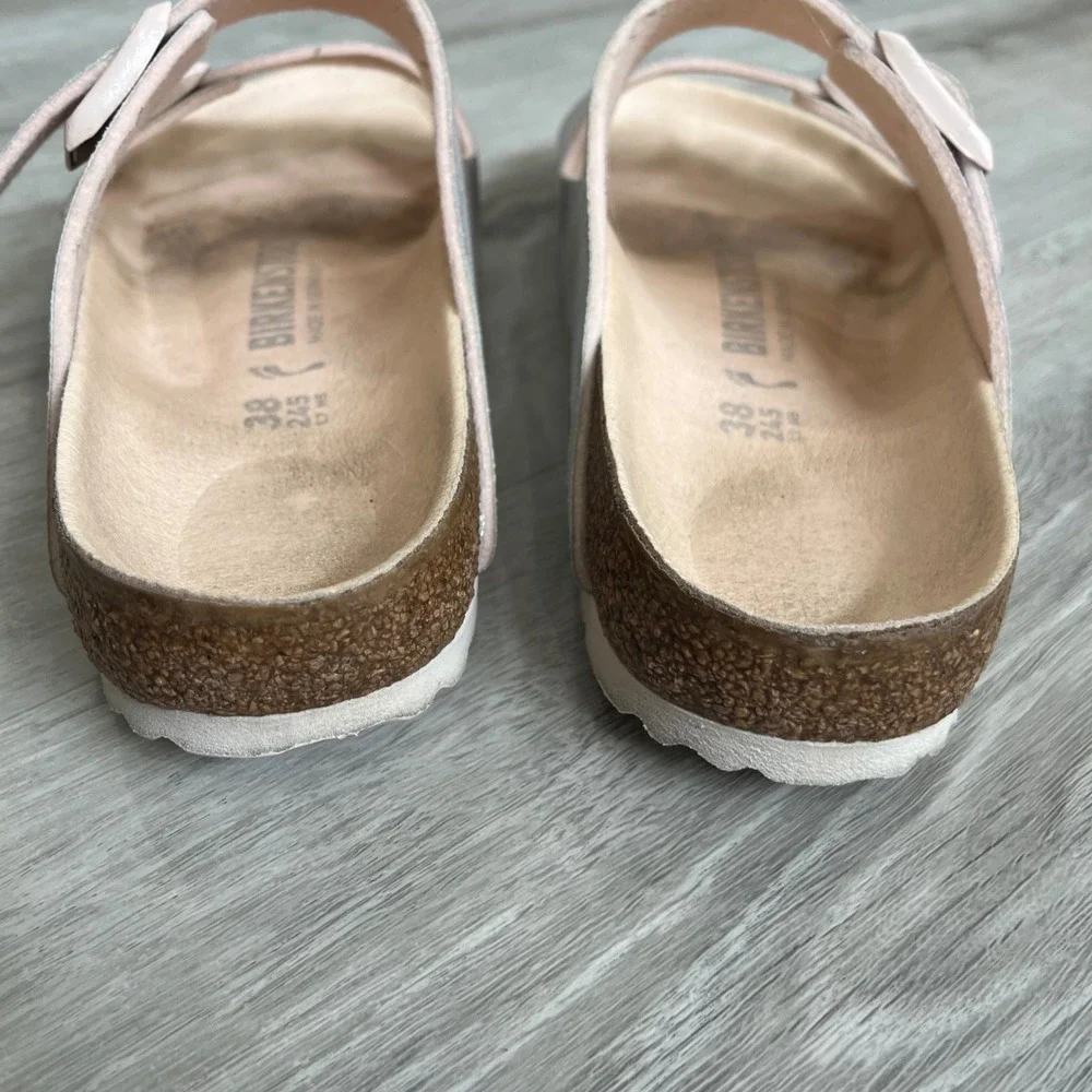 Birkenstock Arizona Iridescent Sandals Shoes Microfiber Vegan Support Comfort 38 - Picture 8 of 10